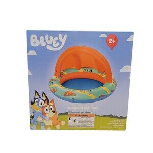 Ludo Bluey Inflatable Shaded Baby Pool 7 Gal Water Capacity Ages 2+ Years